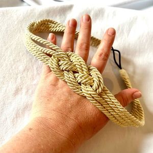 Gold silken cord knotted headband